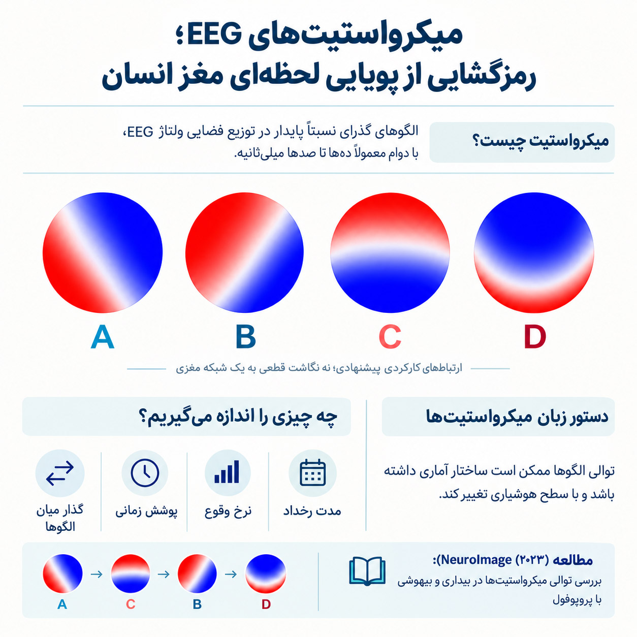 میکرواستیتهای EEG؛ رمزگشایی از پویایی لحظهای مغز انسان — تصویر اصلی